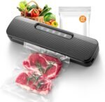 Vacuum Sealer Machine for Food Preservation | High Suction Food Sealer with Double Seal Technology | Compact Meat Sealer with Built-in Cutter & Bag Storage | Dry & Moist Modes for Sous Vide (Black) - Image 2