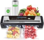 Vacuum Sealer Machine with 10 Bags & 10 Feet Bag Roll | 85kPa Powerful Suction | Automatic Food Sealer for Sous Vide | Dry & Moist Modes | Compact with Built-in Cutter - Image 2