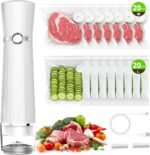 Vacuum Sealer for Food (Compact Vacuum Sealer Machine + 40 Reusable Vacuum Bags), Powerful 80Kpa Portable Vacuum Sealer for 10X Preservation & Fresh, Handheld Vacuum Food saver With 2 Seal Clips - Image 2