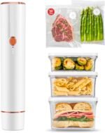 Vacuum Sealer for Food,Compact Handheld Vacuum Sealer Machine with 30 Reusable Bags & 3 Containers,Seals Liquids & All Foods,Portable for Sous Vide,Travel,Camping,Kitchen,Gifts - Image 2