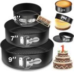 Vakoo Springform Pan - Nonstick, Leakproof Cheesecake Pan for Baking, Easy Release, No Parchment Paper Needed, 4+7+9 Inch, Set of 3 - Image 2