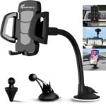 Vansky Car Phone Holder Mount, 3-in-1 Universal Cell Phone Holder Car Air Vent Holder Dashboard Mount Windshield Mount Fit for iPhone 17 16 15 14 13 Pro Max, Samsung S24 S23 LG Sony and More - Image 2