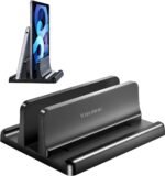 Vaydeer Vertical Laptop Stand Holder Organizer Plastic Adjustable Desktop Notebook Dock Space-Saving 3 in 1 for All MacBook Pro Air,Mac,HP,Dell,Microsoft Surface,Lenovo,up to 17.3 inches (Black) - Image 2