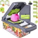 Vegetable Chopper Slicer 13-in-1 with Spice Chopper Set 7 Blades Veggie Dicer Onion Fruit Cutter - Image 2
