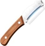 Vegetable Peeler with Wooden Handle and Stainless Steel Blade for Veggie Potato Carrot Apple Fruit Kitchen Tool - Image 2