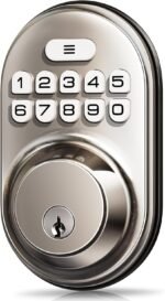 Veise Keyless Entry Door Lock, Electronic Keypad Deadbolt, Keyed Entry, Auto Lock, Anti-Peeking Password, Back Lit & Easy Installation Design, Satin Nickel - Image 2