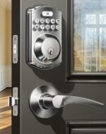Veise Keyless Entry Door Lock with 2 Lever Handles - Electronic Keypad Deadbolt, Easy Installation Digital Smart Front Door Lock Set, Satin Nickel - Image 2
