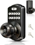 Veise Keypad Door Knob Lock, Keyless Entry Digital Lock with Handle, Electronic Smart Knob for Front Door & Bedroom, Easy Install, Auto Lock, Passage Mode, Anti-Peeping Password, Matte Black - Image 2