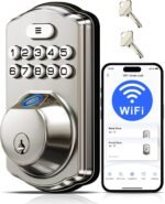 Veise VE012W Built-in WiFi Fingerprint Smart Lock, App Remote Control, Compatible with Alexa & Google Assistant, Keyless Entry for Front Door, Digital Keypad Deadbolt, Auto Lock, Satin Nickel - Image 2