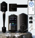 Veise VE027-H Built-in Wi-Fi Fingerprint Smart Deadbolt Lock with Handleset, App Remote & Voice Control, Keyless Entry Front Door Lock Set, Touchscreen Keypad, Auto-Lock, Easy Setup, Matte Black - Image 2