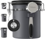Veken Coffee Canister, Airtight Stainless Steel Kitchen Food Storage Container with Date Tracker and Scoop for Beans, Grounds, Tea, Flour, Cereal, Sugar, 16OZ, Gray - Image 2