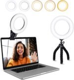 Video Conference Lighting Kit, Ring Light Clip on Laptop Monitor with 5 Dimmable Color & 5 Brightness Level for Webcam Lighting/Zoom Lighting/Remote Working/Self Broadcasting and Live Streaming, etc. - Image 2