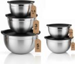 Vinod Cookware Stainless Steel Mixing Bowls with Lids - Heavy Duty Flat Bottom Stackable Mixing Bowl Set - Bowl for Meal Prep, Cooking, Mixing & Serve - Space Saving & Easy Clean - Set of 5 - Image 2