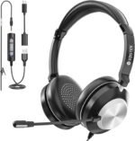 Voistek USB Headset with Microphone for PC & Laptop, On-Ear Computer Headset with Noise Canceling Microphone, in-line Control, All-Day Comfort for Work, Zoom, Teams, Online Meetings & Home Office - Image 2