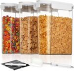Vtopmart Cereal Containers Set, 3 PCS Airtight Food Storage Container with Flip-Top Lids, Plastic Organizer Dispenser for Kitchen, Pantry Organization (135.2oz/4L) - Image 2