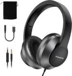 W2 USB C Headphones Wired Over Ear, 3.5mm AUX Plus USB-C Adapter, Wired Headset with Mic, Sturdy 4.9ft Extra-Long Cable for Gaming Consoles, iPhone 16, iPad & Tablets, Foldable with Pouch - Image 2