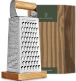 WALDWERK Premium Grater with Etched Stainless Steel Blades - Grater for Kitchen with Oak Wood Base - Box Grater with 4 Sides for Parmesan Cheese, Vegetables, Carrots, or Potatoes - Cheese Grater - Image 2