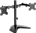 WALI Dual Monitor Stand for Desk, Monitor Stands for 2 Monitors up to 27 inch, Dual Monitors Mount Fits up to 22lbs, Free Standing Full Motion Dual Monitors Arm for Desk (MF002), Black - Image 2