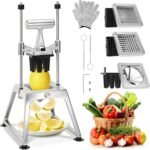 WICHEMI Commercial Vegetable Chopper Dicer w/3 Blades 1/4"+3/8"+8 Section Blade Onion Chopper Dicer Commercial Heavy Duty Stainless Steel French Fry Cutter for Home Kitchen & Restaurant Use - Image 2