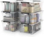 WYT Clear Storage Latch Bins, 6-Pack Storage Organizer Box with Handle and Lids, 5-Litre - Image 2