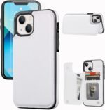 Wallet Case Compatible with iPhone 13,Slim Protective case with Card Holder,PU Leather Kickstand Card Slots Case with a Free Screen Protective Glass for iPhone 13(6.1")-White - Image 2