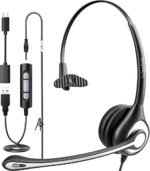 Wantek USB Computer Headset with Microphone for Laptop PC,3.5mm Wired Stereo Call Center Headset with Microphone Noise Cancelling, Corded Desktop Headphones with Mic & Mute - Image 2