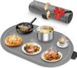 Warming Mat for Food with Adjustable Temperature Timer,10S Fast Heating Electric Food Warming Mat for Parties Buffet Daily,Food Heating Mat with Insulating Pad Raised Feet Protects Table - Image 2