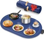 Warming Mat for Food with Adjustable Temperature Timer,10S Fast Heating Silicone Food Warmers for Parties Buffet and Home Daily,Food Warming Mat with Insulating Pad Raised Feet Protects Table - Image 2
