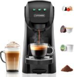 Warriors1 Single Serve Coffee Maker for Keurig K Cup, Espresso Machine for Nespresso Original, Dolce Gusto Pods, Ground Coffee, Cappuccino & Latte Coffee Machine, 20 Bar Espresso Maker, 3 Brew Sizes - Image 2