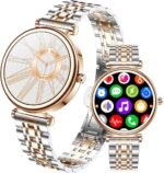 Watch for Women, 1.25" AMOLED HD Screen Women's Smartwatch, Fitness Tracker with Heart Rate/Sleep Monitor, Bluetooth Call, IP67 Waterproof, Compatible with iOS & Android (Two-Tone Gold) - Image 2