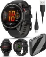 Wearable4U Garmin Fenix 8 Pro - 47mm AMOLED Premium Connected Multisport GPS Smartwatch, inReach Technology, Sapphire, Carbon Gray DLC Titanium w/Black/Pebble Gray Silicone Band w PowerBank Bundle - Image 2
