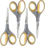 Westcott 8-Inch Titanium Bonded Scissors for Home, Office, and Classroom - Perfect for Cutting Paper, Sewing, and Crafts - Heavy-Duty Design with Soft Handle - Gray/Yellow - 4-Pack - Image 2