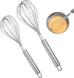 Whisks for Cooking, Wisking Tool 2 PCS, Metal Whisk Set for Non-Stick Cookware, Balloon Egg Beater Perfect for Blending, Whisking, Beating, Frothing & Stirring-Easy to Use and Clean (11.81"&9.84") - Image 2