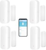 WiFi Door Sensor: Wireless Window Sensor with App Alerts, Tuya Smart Contact Sensor for Home Security and Smart Home Automation, No Hub Required, Compatible with Alexa Google Assistant(4-Pack) - Image 2