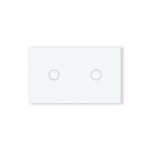 WiFi Smart Touch Light Switch, 2-Button Single-Gang Wall Switch, 110–220V 50/60Hz, Neutral Wire Required, 2.4GHz Tuya/Smart Life, Works with Alexa, Glass Panel, White - Image 2