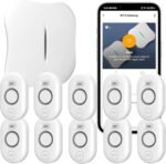 WiFi Water Leak Detector for Home with App Notification, 1 Gateway+10 Sensor, 120dB Flood/Drip Alarm for Basement/Kitchen/Bathroom/Toilet/Laundry Room, Under Sink/Drain/Pipe Leakage, W13+WD61x10-White - Image 2