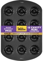 Wilton Gold Non-Stick 12-Cavity Mini Fluted Cake Pan, Stainless Steel Bakeware, Made Without PFAS, Packaging May Vary - Image 2