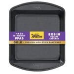 Wilton Gold Non-Stick 8 x 8 Inch Square Brownie Cake Pan, Stainless Steel Bakeware, Made without PFAS, Packaging May Vary - Image 2