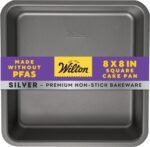Wilton Silver Non-Stick 8 x 8 Inch Square Brownie Cake Pan, Stainless Steel Bakeware, Made without PFAS, Packaging May Vary - Image 2