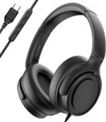 Wired Over-Ear Headphones with USB C Connector, Hi-Fi Stereo Sound, Noise-Isolating Ear Cups, Comfortable Fit for USB C Devices (No Bag, Black) - Image 2