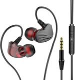 Wired in-Ear Bass Headphones with 3.5mm Plug, Universal Earphones Compatible with Phone and Tablet, Gunmetal Color, High-Definition Sound for Daily Use - Image 2