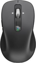 Wireless Bluetooth Mouse (USB + BT1 + BT2), Full Size Mouse, 4-Way Scrolling, Multi-Device Silent for Computer, Laptop, iPad, MacBook (Grey) - Image 2