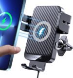 Wireless Car Charger, MOKPR 15W Fast Charging Auto-Clamping Car Charger Phone Mount Air Vent Cell Phone Holder Compatible iPhone 16/15/14/13/13 Pro/12 pro/12/11, Samsung Galaxy S23/S22/S21/S20, etc - Image 2