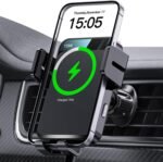 Wireless Car Charger, MOKPR Auto-Clamping Car Mount 15W/10W/7.5W Fast Charging Air Vent Car Phone Mount Compatible with iPhone 15/14/13/13 Pro/12 Pro Max/12 pro/12/11/10 Series, Samsung Galaxy Series - Image 2