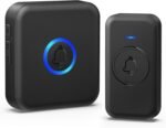 Wireless Doorbell, Waterproof Door Bell with 60 Chimes, 5 Volume Levels & 2 Mute Modes, Loud Doorbells Wireless for Home Classroom Office (1 Receiver & 1 Button, Black, American Plug) - Image 2