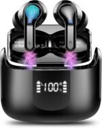 Wireless Earbud, Bluetooth Headphones 5.3 New 40H Ear Buds Bass Stereo Earphones Noise Cancelling Earbud with 4 ENC Mic in-Ear Bluetooth USB-C LED Display IP7 Waterproof Sport for Android iOS - Image 2