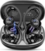 Wireless Earbuds, 50H Bluetooth Ear Buds with Noise Cancelling Mic, Stereo Deep Bass with Earhooks Fast Charging Digital Display IP7 Waterproof Earphones for Running - Image 2