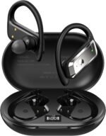 Wireless Earbuds Bluetooth 5.4 Headphones 53H Playtime Sport Earphones with LED Display,Over-Ear Buds Built in Mic in Ear Waterproof Headset for Workout Running Gaming - Black - Image 2