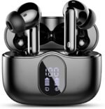 Wireless Earbuds, Bluetooth 5.4 Headphones Bass Stereo, Ear Buds with Noise Cancelling Mic LED Display, IP7 Waterproof in Ear Earphones, 36H Playtime for Laptop Pad Phones Sports Workout, Black - Image 2