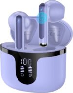 Wireless Earbuds, Bluetooth Headphones 5.4 Stereo 50 Hour Playback Ear Buds with LED Display and with ENC Noise Cancelling Mic Wireless Earphones, for Phone, Tablet, Laptop, Sports, Purple - Image 2